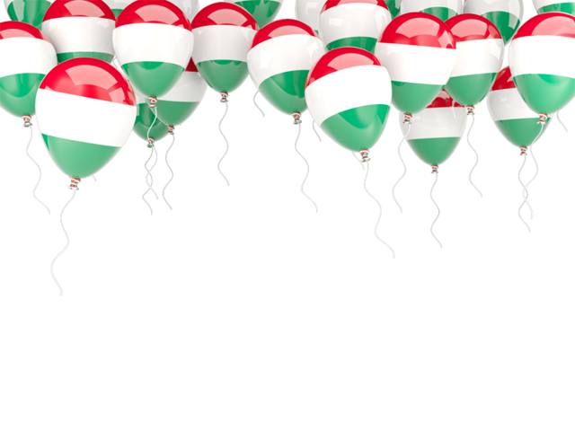 Balloons frame. Download flag icon of Hungary at PNG format