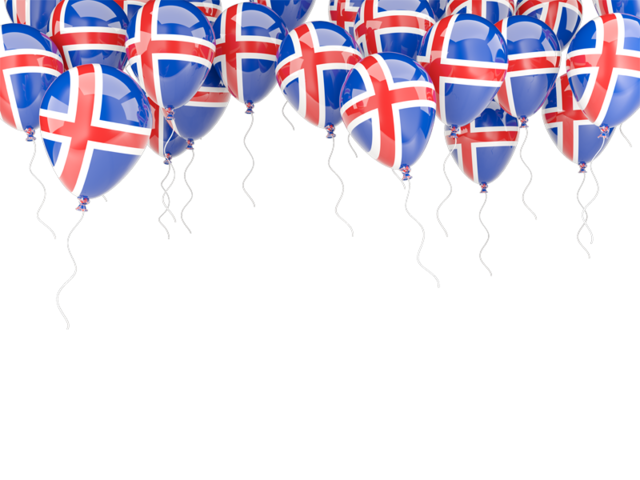 Balloons frame. Download flag icon of Iceland at PNG format