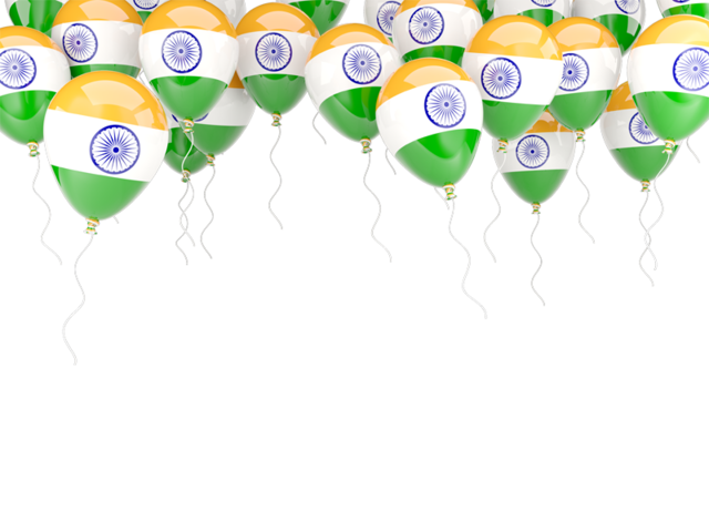 Balloons frame. Download flag icon of India at PNG format