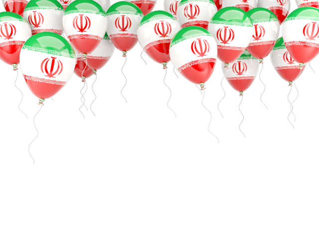 Balloons frame. Download flag icon of Iran at PNG format