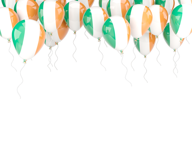 Balloons frame. Download flag icon of Ireland at PNG format