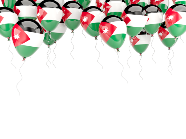 Balloons frame. Download flag icon of Jordan at PNG format