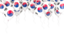 South Korea. Balloons frame. Download icon.