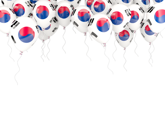 Balloons frame. Download flag icon of South Korea at PNG format