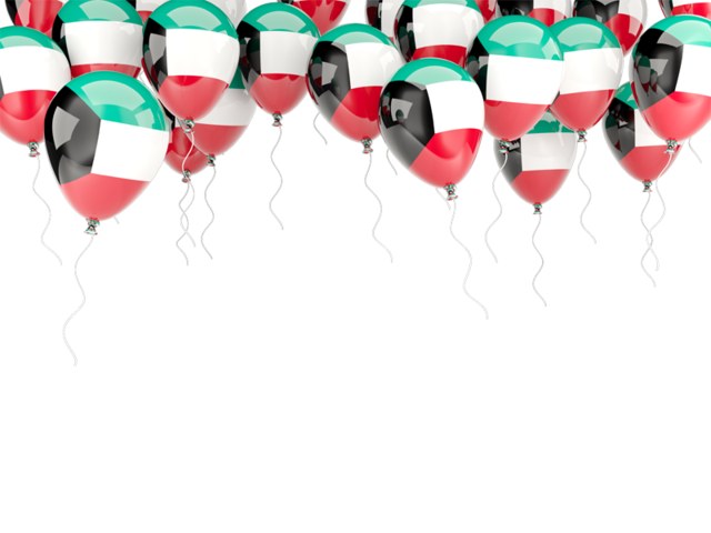 Balloons frame. Download flag icon of Kuwait at PNG format