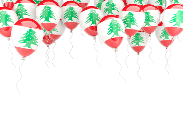 Balloons frame. Download flag icon of Lebanon at PNG format
