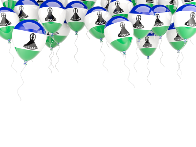 Balloons frame. Download flag icon of Lesotho at PNG format