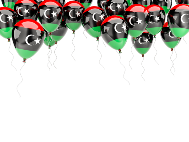 Balloons frame. Download flag icon of Libya at PNG format