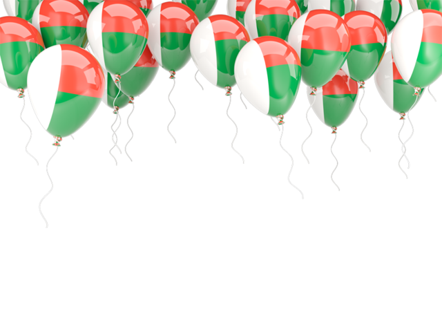 Balloons frame. Download flag icon of Madagascar at PNG format
