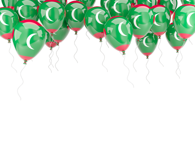 Balloons frame. Download flag icon of Maldives at PNG format