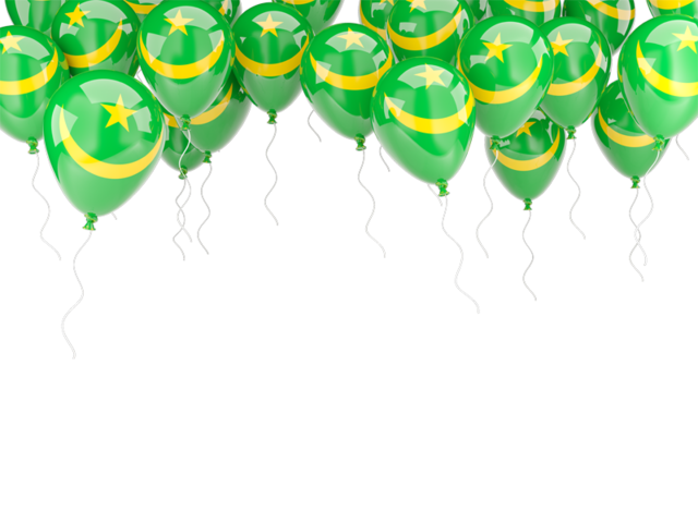 Balloons frame. Download flag icon of Mauritania at PNG format