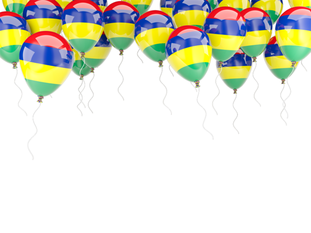 Balloons frame. Download flag icon of Mauritius at PNG format