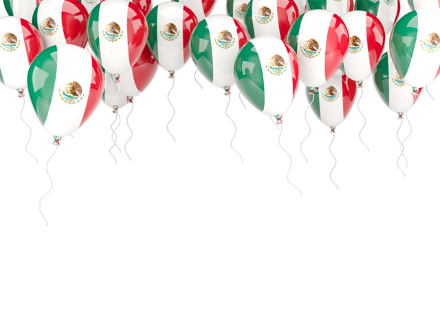Balloons frame. Download flag icon of Mexico at PNG format