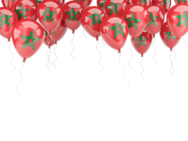Balloons frame. Download flag icon of Morocco at PNG format
