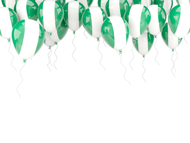 Balloons frame. Download flag icon of Nigeria at PNG format