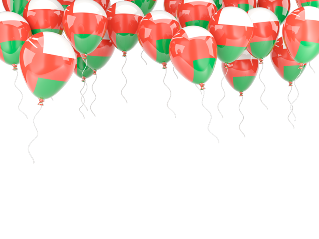 Balloons frame. Download flag icon of Oman at PNG format