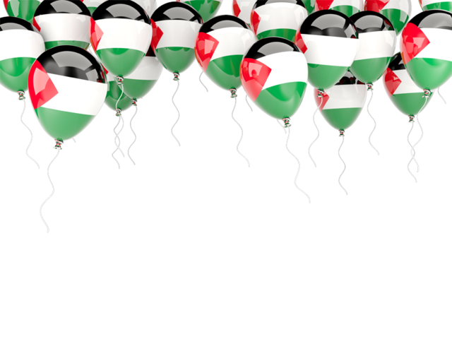 Balloons frame. Download flag icon of Palestinian territories at PNG format