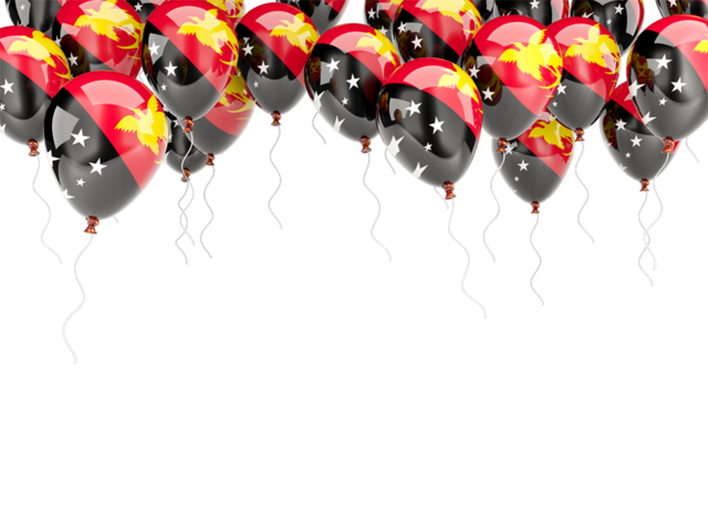 Balloons frame. Download flag icon of Papua New Guinea at PNG format
