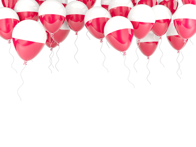 Balloons frame. Download flag icon of Poland at PNG format