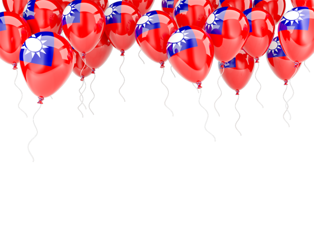 Balloons frame. Download flag icon of Taiwan at PNG format