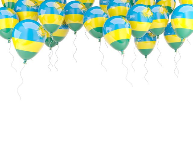 Balloons frame. Download flag icon of Rwanda at PNG format