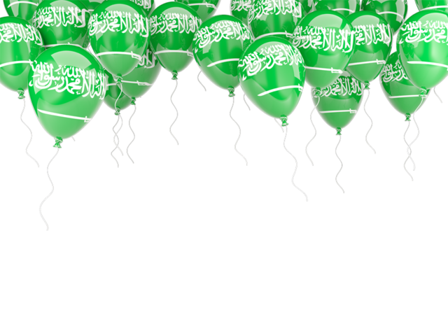 Balloons frame. Download flag icon of Saudi Arabia at PNG format