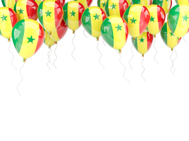Balloons frame. Download flag icon of Senegal at PNG format