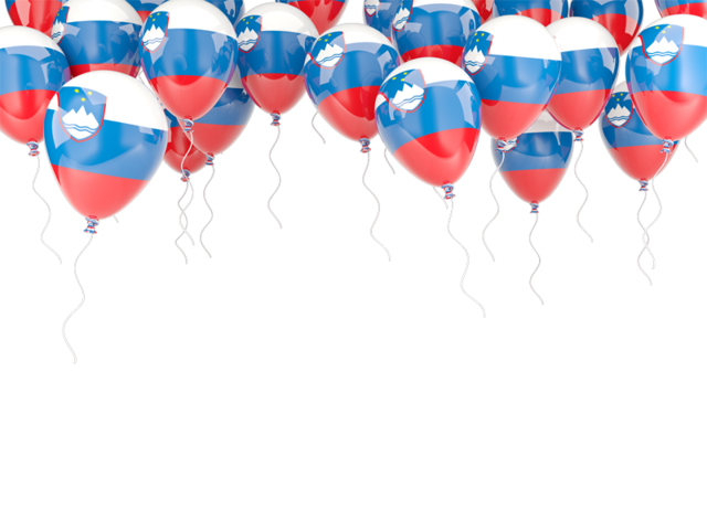 Balloons frame. Download flag icon of Slovenia at PNG format
