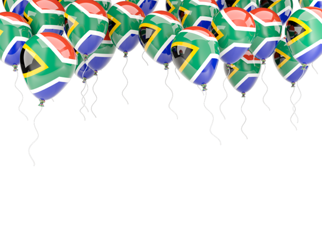 Balloons frame. Download flag icon of South Africa at PNG format