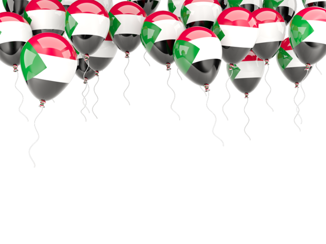 Balloons frame. Download flag icon of Sudan at PNG format