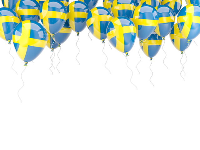 Balloons frame. Download flag icon of Sweden at PNG format
