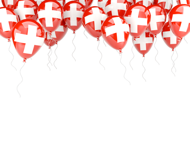 Balloons frame. Download flag icon of Switzerland at PNG format