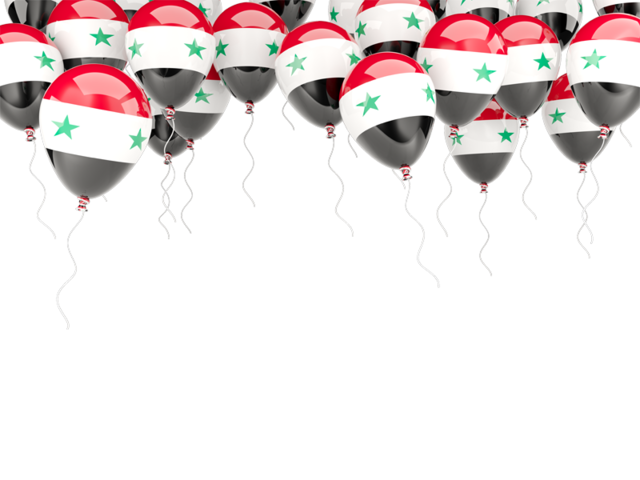 Balloons frame. Download flag icon of Syria at PNG format
