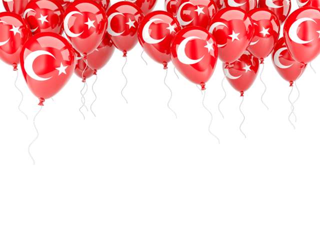 Balloons frame. Download flag icon of Turkey at PNG format