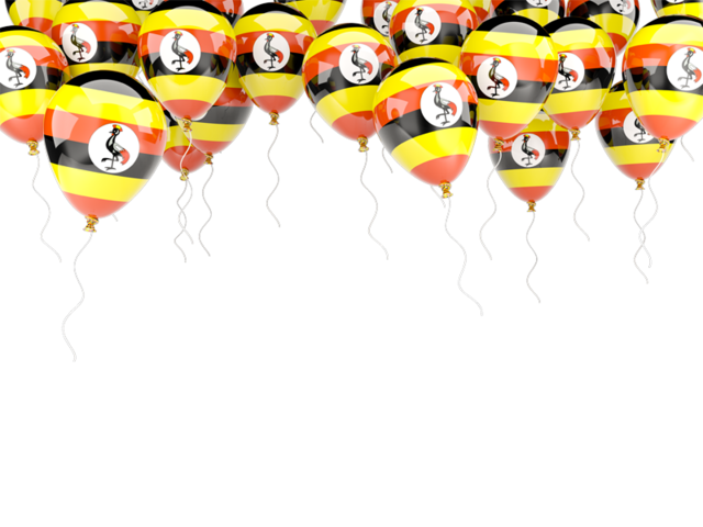 Balloons frame. Download flag icon of Uganda at PNG format