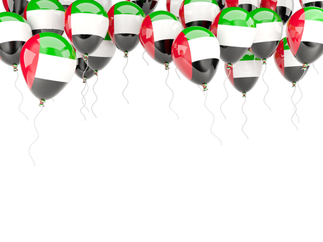 Balloons frame. Download flag icon of United Arab Emirates at PNG format