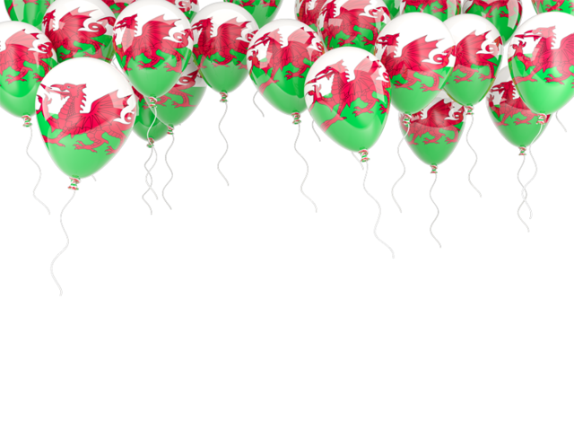Balloons frame. Download flag icon of Wales at PNG format