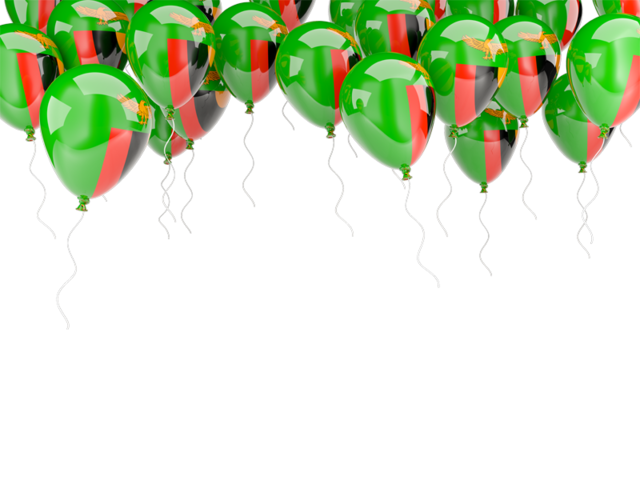 Balloons frame. Download flag icon of Zambia at PNG format