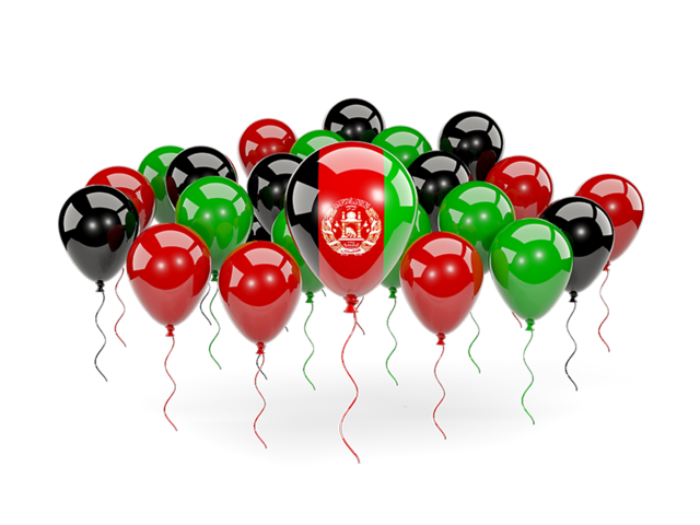 Balloons with colors of flag. Download flag icon of Afghanistan at PNG format