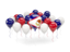 Американское Самоа. Воздушные шары с цветами флага. Скачать иконку.