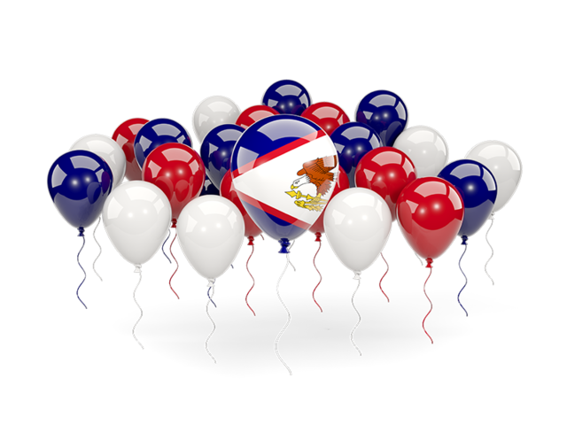 Balloons with colors of flag. Download flag icon of American Samoa at PNG format
