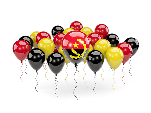 Balloons with colors of flag. Download flag icon of Angola at PNG format