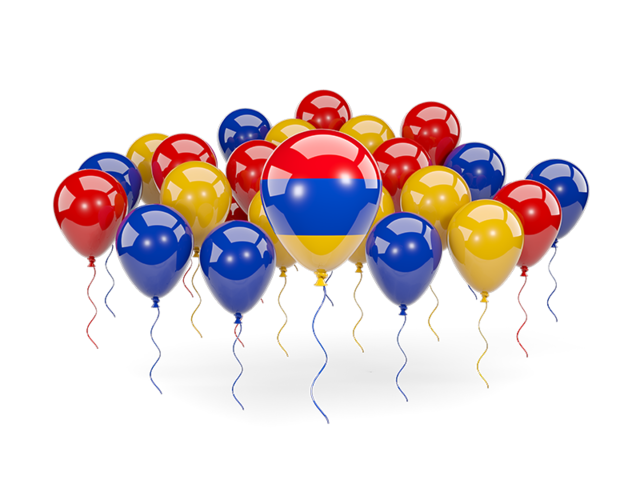 Balloons with colors of flag. Download flag icon of Armenia at PNG format