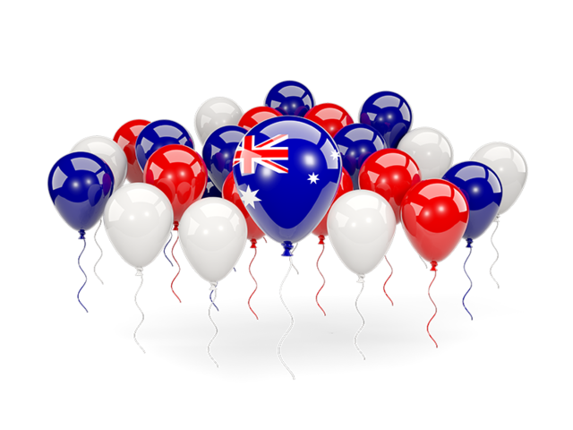 Balloons with colors of flag. Download flag icon of Australia at PNG format