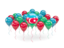 Азербайджан. Воздушные шары с цветами флага. Скачать иллюстрацию.