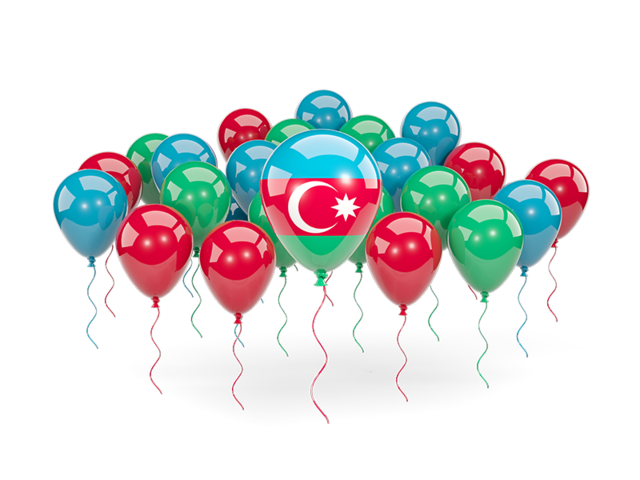 Balloons with colors of flag. Download flag icon of Azerbaijan at PNG format