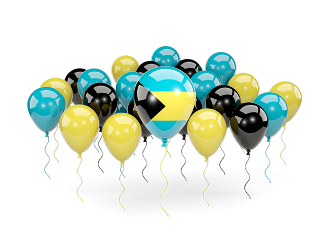 Balloons with colors of flag. Download flag icon of Bahamas at PNG format