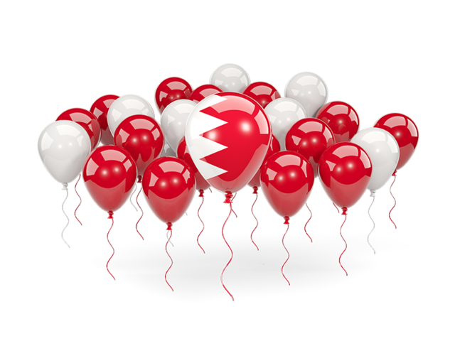 Balloons with colors of flag. Download flag icon of Bahrain at PNG format