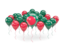 Bangladesh. Balloons with colors of flag. Download icon.