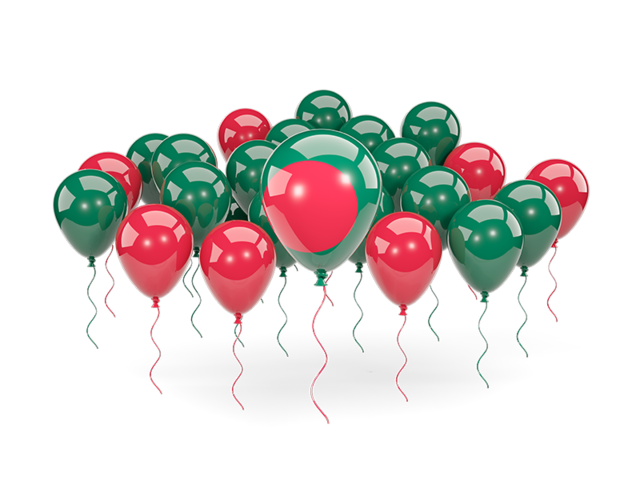 Balloons with colors of flag. Download flag icon of Bangladesh at PNG format